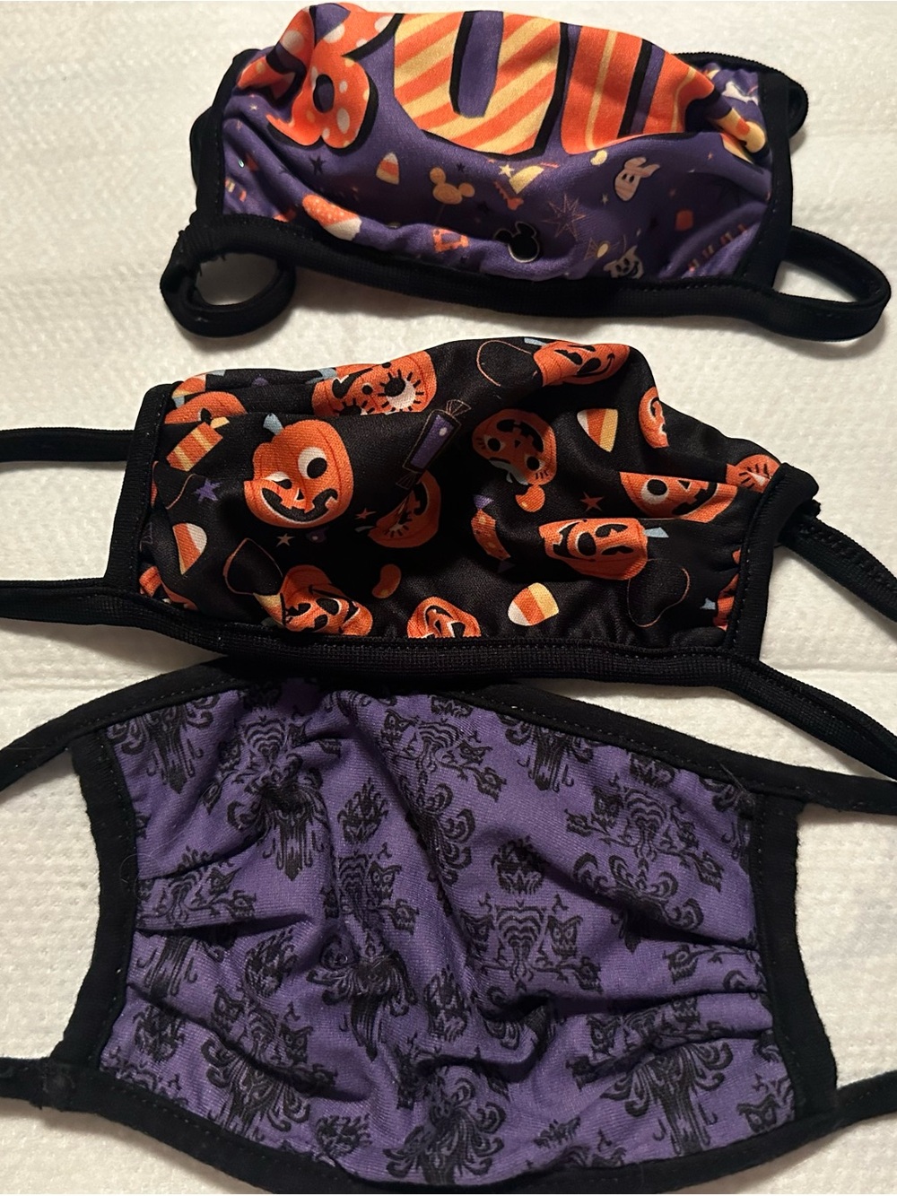 Kids Halloween Pumpkin Face Mask Set - Purple & Black